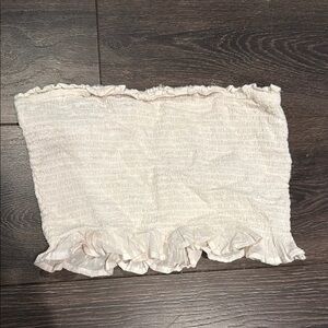 Cream Ruffled Tube Top